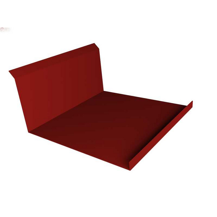 Планка примыкания нижняя 20х122х260х15 0,5 Satin с пленкой RAL 3011 коричнево-красный - фото №1