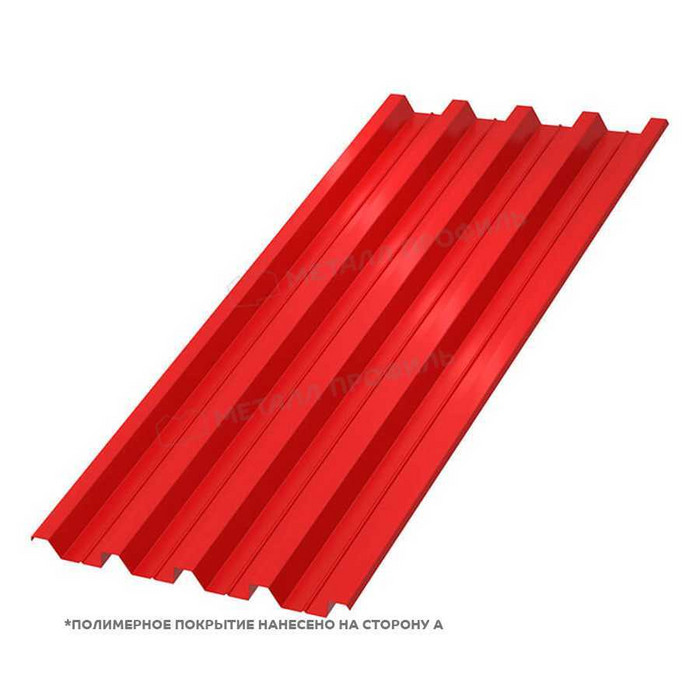 Профлист Металл Профиль Н-60 0,5 NormanMP RAL 3020 Красный насыщенный - фото №1